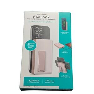 V5-N myCharge Maglock 6000mAh/18W Wireless Charger USB-C Port Power Bank Stand